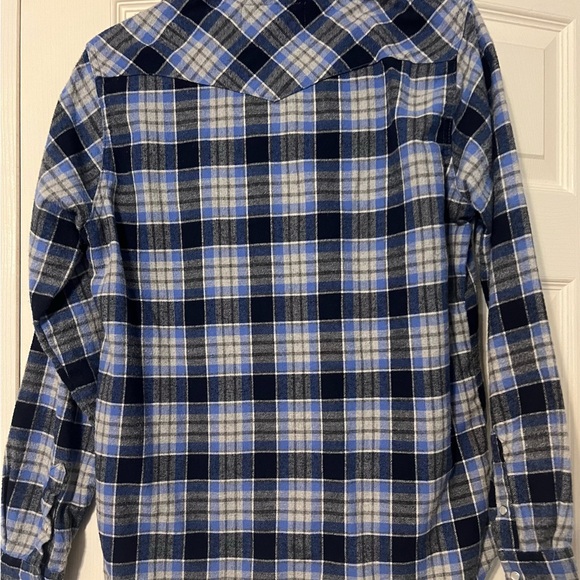 Wilfull Wear Blue Flannel Western Shirt - Picture 2 of 16